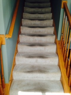 Stair Cleaning, not cleaned in 3 years, precondition and scrubbing was applied using eco-products Chicago, IL 