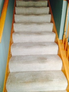Stair Cleaning, not cleaned in 3 years, precondition and scrubbing was applied using eco-products Chicago, IL 